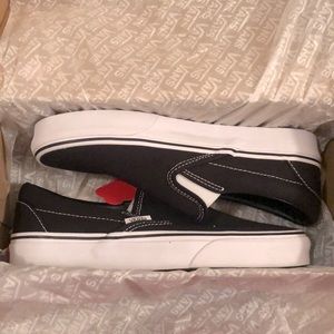 Vans black classic slip on shoe
